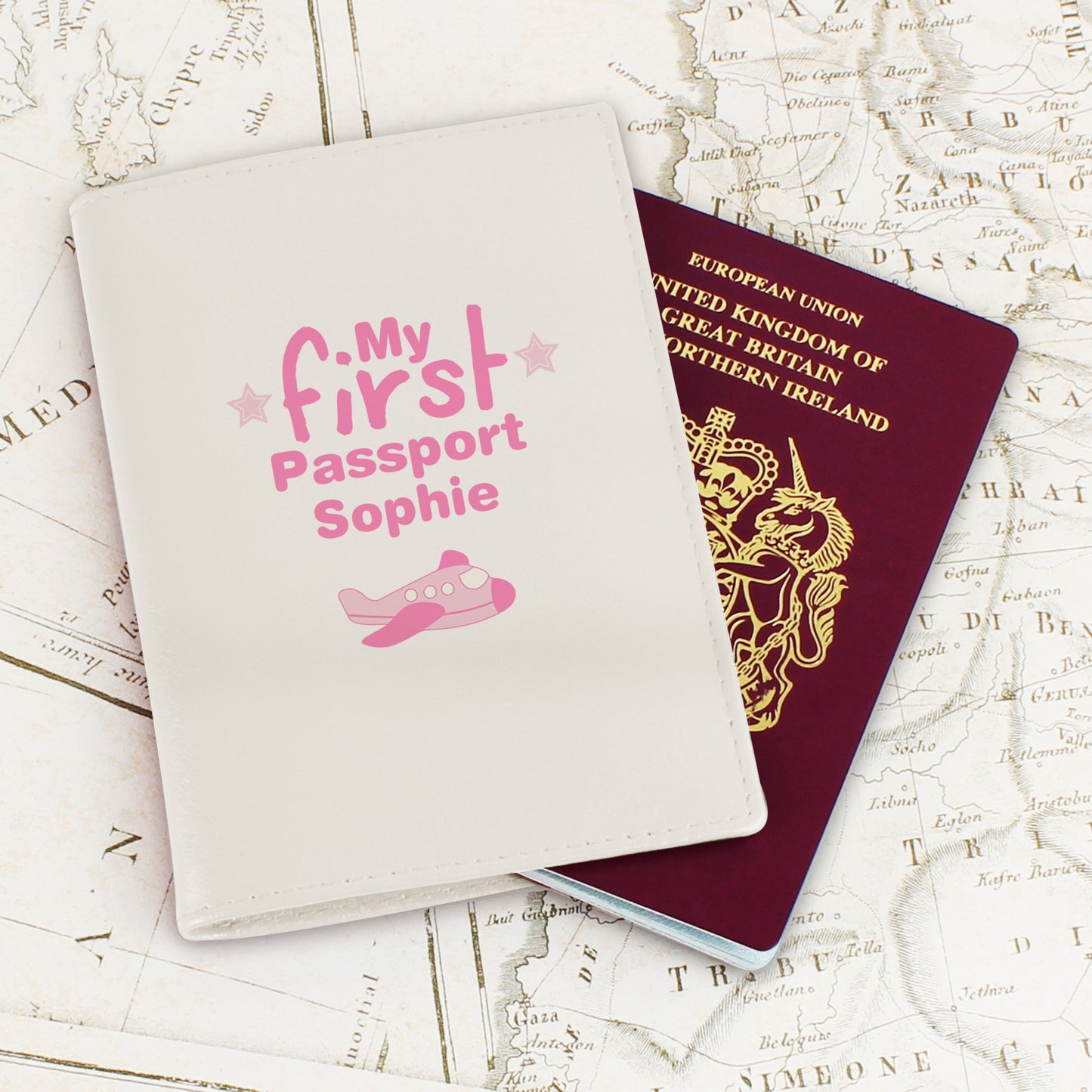 Personalised My First Cream Passport Holder - Personalise It!