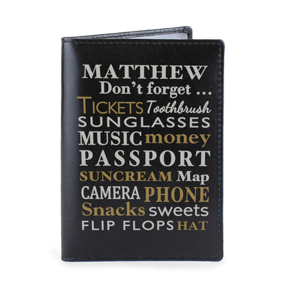Personalised Dont Forget... Black Passport Holder - Personalise It!