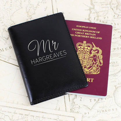 Personalised Mr & Mrs Black Passport Holders - Personalise It!