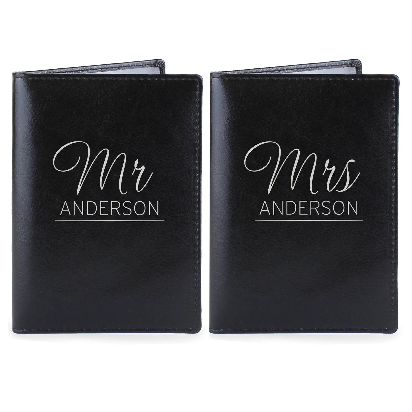 Personalised Mr & Mrs Black Passport Holders - Personalise It!