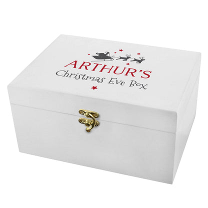 Personalised Christmas Eve White Wooden  Box - Personalise It!