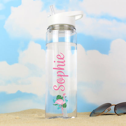 Personalised Flamingo Island Water Bottle - Personalise It!
