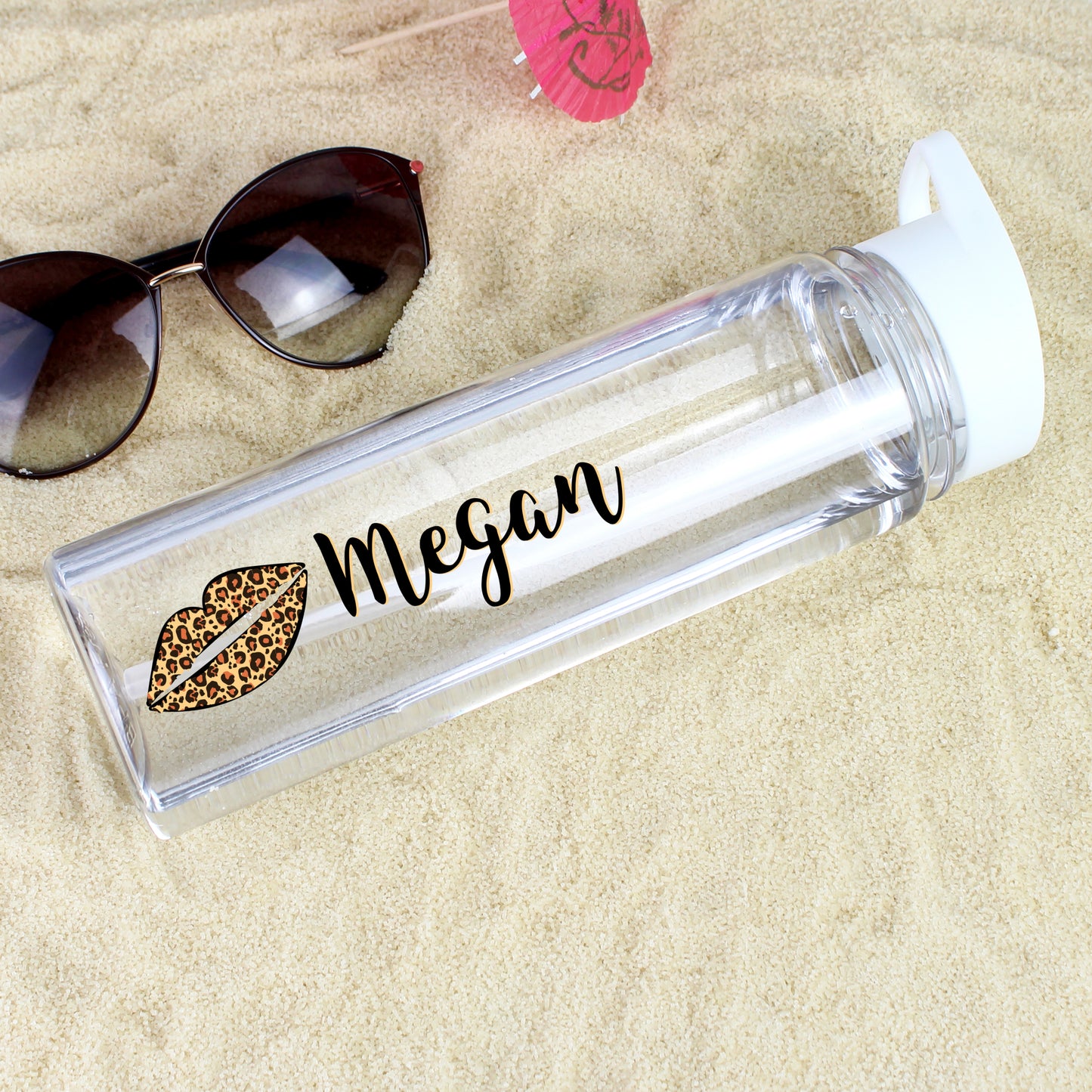 Personalised Lepoard Lips Island Water Bottle - Personalise It!