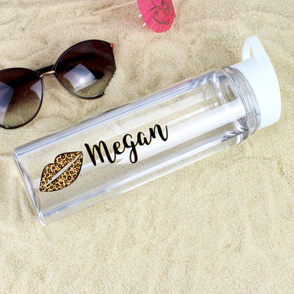 Personalised Lepoard Lips Island Water Bottle - Personalise It!
