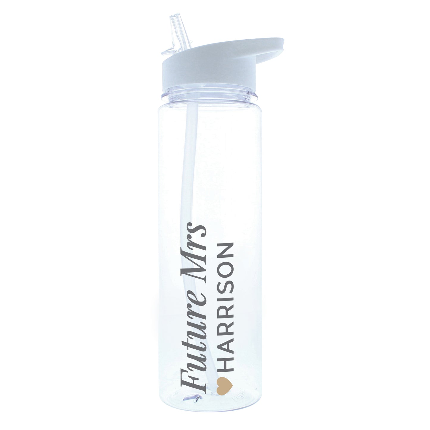 Personalised Gold Heart Island Water Bottle - Personalise It!
