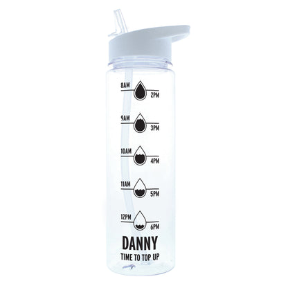 Personalised Black 'Hydration Tracker' Island Water Bottle - Personalise It!
