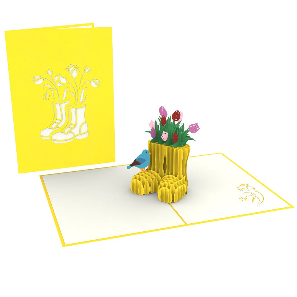 Gardeners Flowers Pop Up Greeting Card