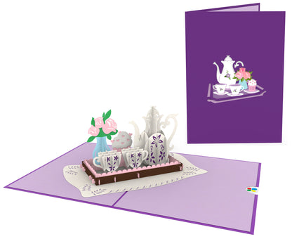 Tea Party Laser Cut Pop Up Greeting Card