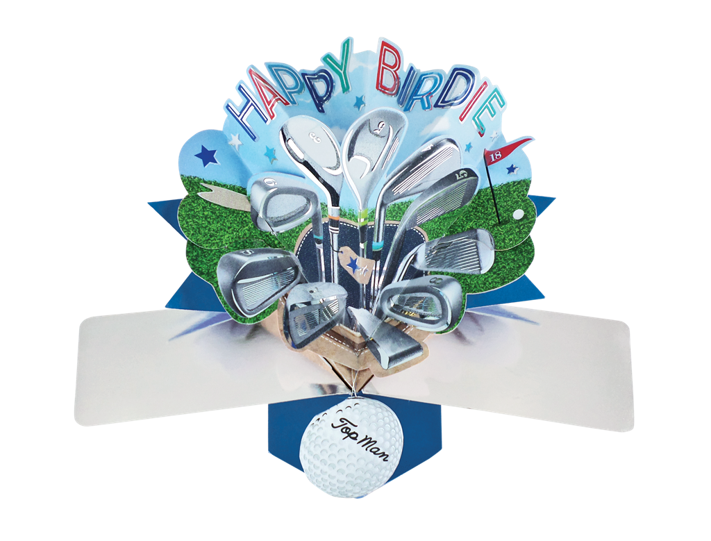 Happy Birdie Golf Pop-Up Greeting Card
