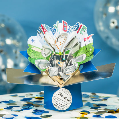 Happy Birdie Golf Pop-Up Greeting Card