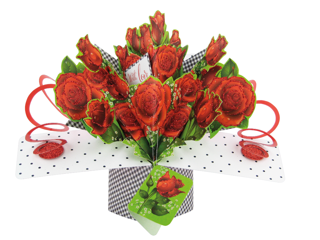Roses With Love Pop-Up Greeting Card