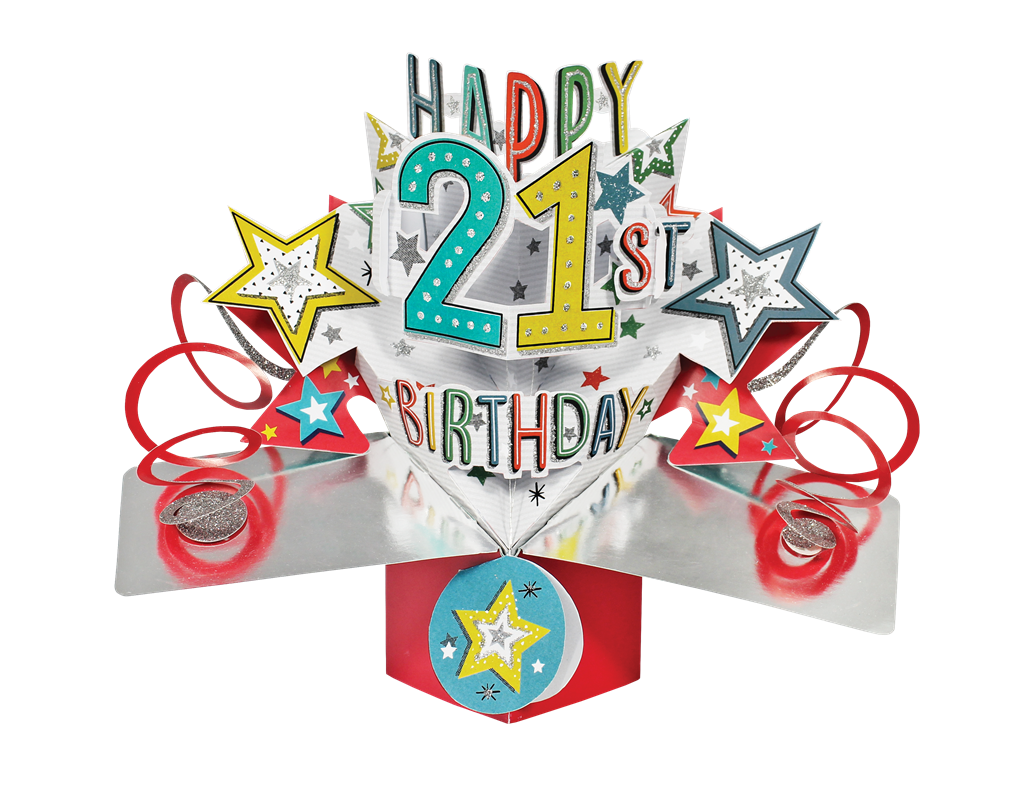 Happy 21st Birthday Pop-Up Greeting Card