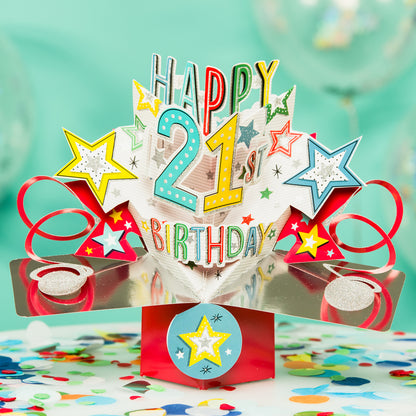 Happy 21st Birthday Pop-Up Greeting Card