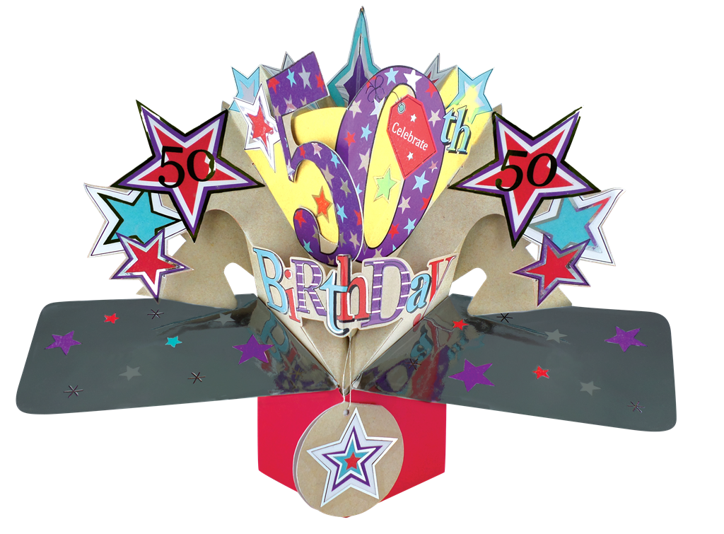 Happy 50th Birthday Pop-Up Greeting Card