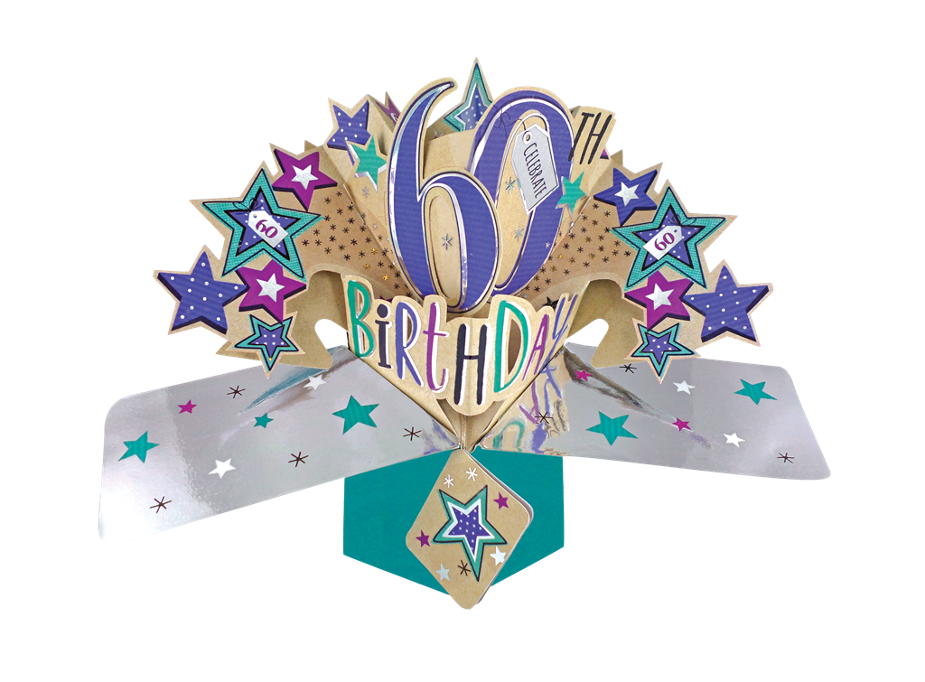 Happy 60th Birthday Pop-Up Greeting Card