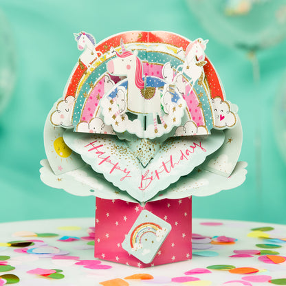 Birthday Unicorns Pop-Up Greeting Card