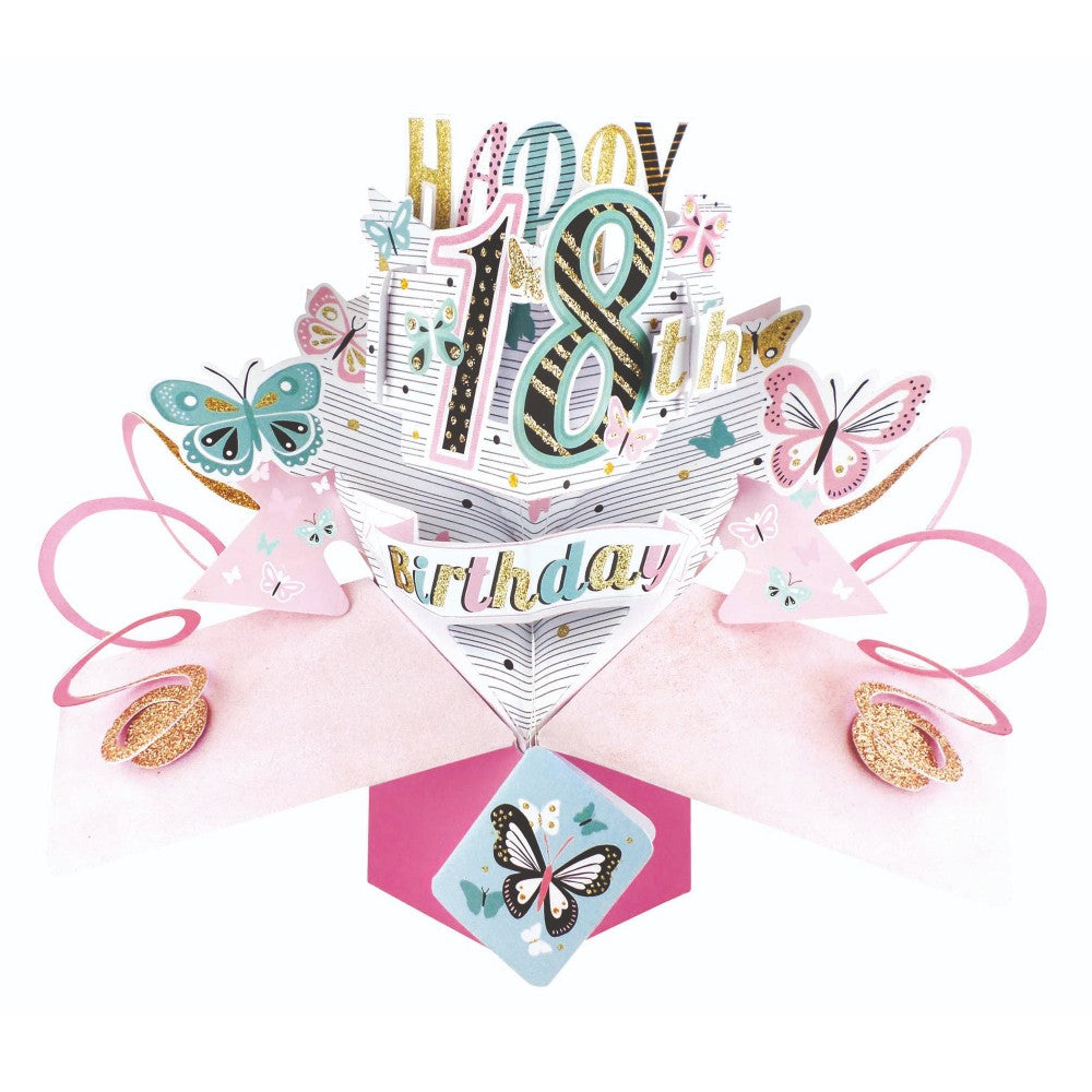 Female 18th Birthday Pop-Up Greeting Card
