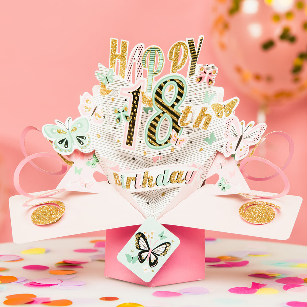 Female 18th Birthday Pop-Up Greeting Card