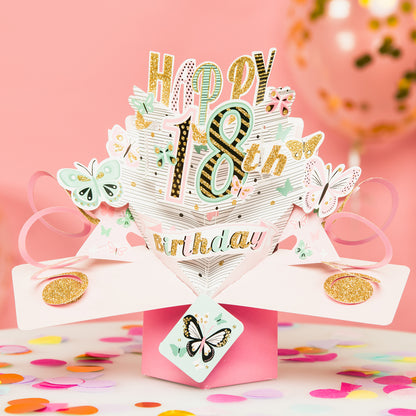 Female 18th Birthday Pop-Up Greeting Card