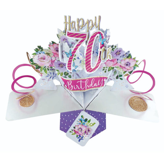 Happy 70th Birthday Pop-Up Greeting Card