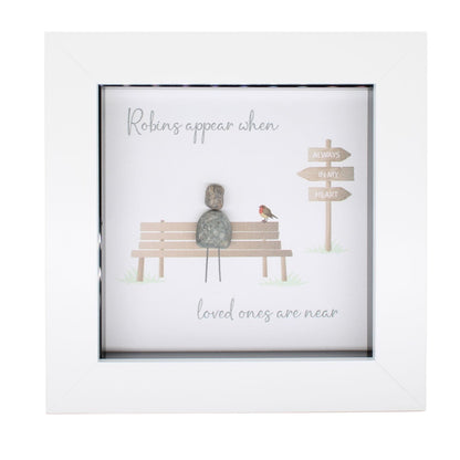 La De Da! Robins Appear Mini Pebble Art Bereavement Framed Print Gift Idea