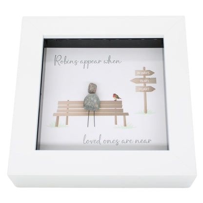 La De Da! Robins Appear Mini Pebble Art Bereavement Framed Print Gift Idea