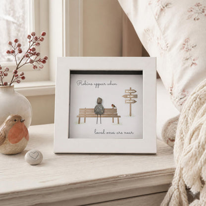 La De Da! Robins Appear Mini Pebble Art Bereavement Framed Print Gift Idea