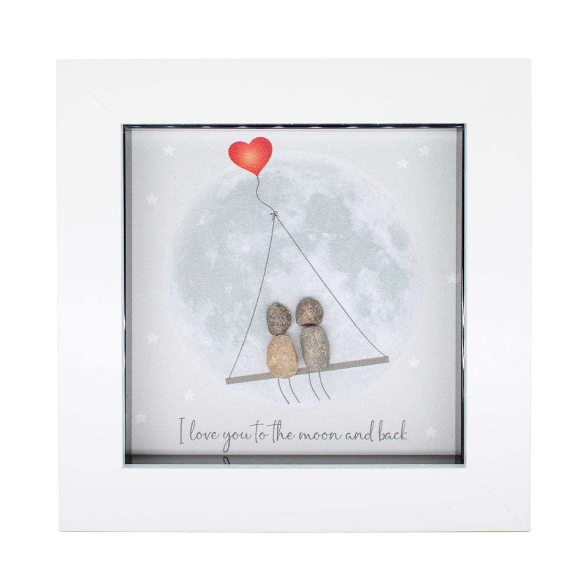 La De Da! To The Moon And Back Mini Pebble Art Framed Print Gift Idea