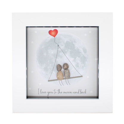 La De Da! To The Moon And Back Mini Pebble Art Framed Print Gift Idea