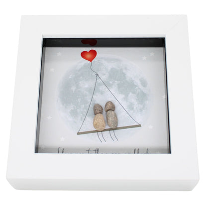 La De Da! To The Moon And Back Mini Pebble Art Framed Print Gift Idea