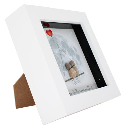 La De Da! To The Moon And Back Mini Pebble Art Framed Print Gift Idea