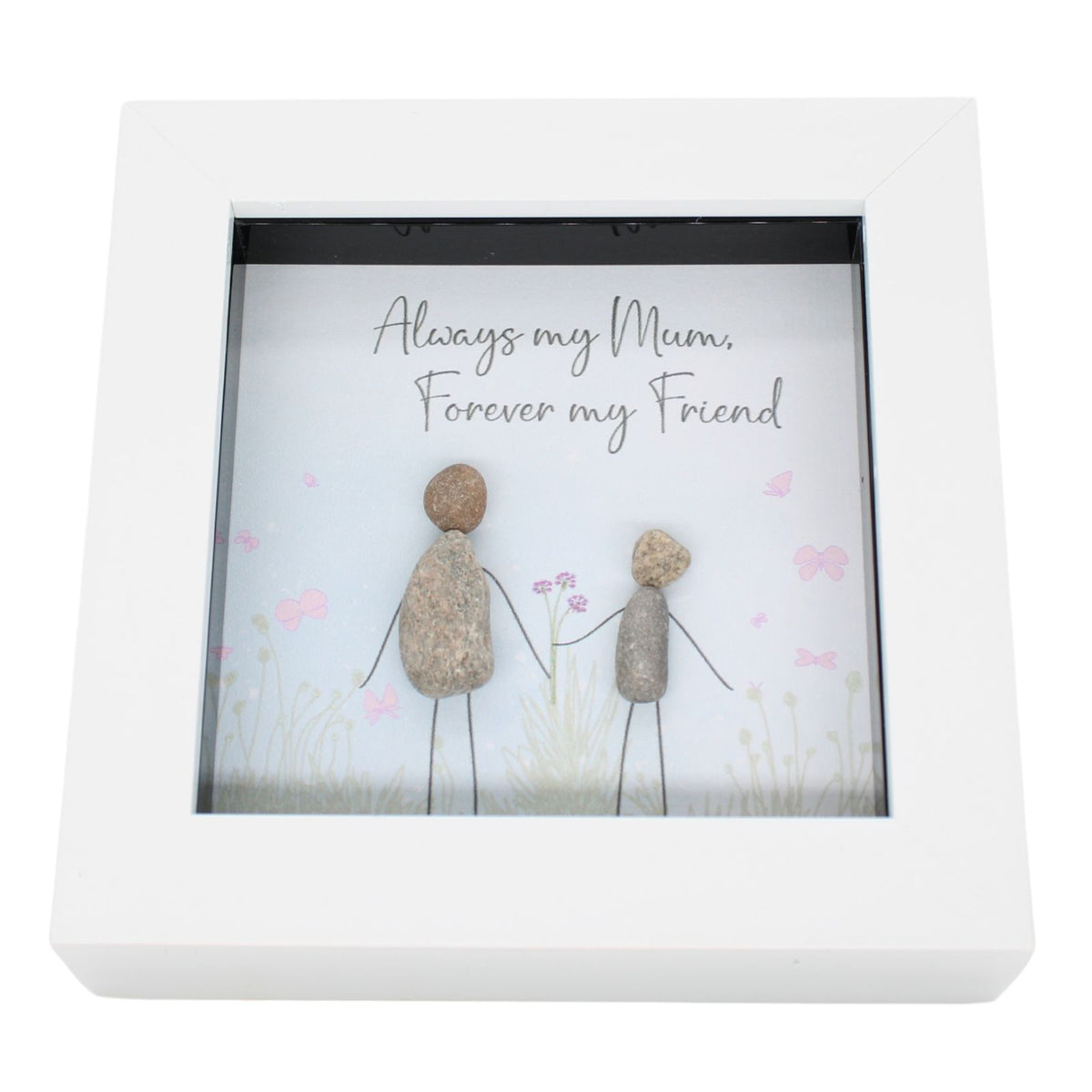 La De Da! Mum Forever My Friend Mini Pebble Art Pink Framed Print Gift Idea