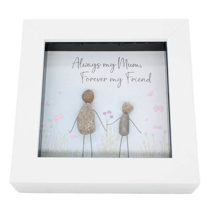La De Da! Mum Forever My Friend Mini Pebble Art Pink Framed Print Gift Idea