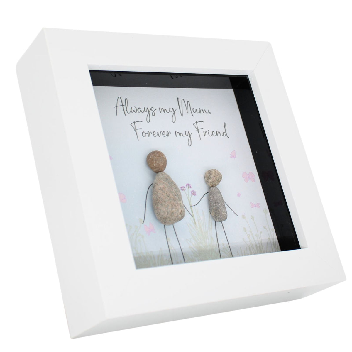 La De Da! Mum Forever My Friend Mini Pebble Art Pink Framed Print Gift Idea