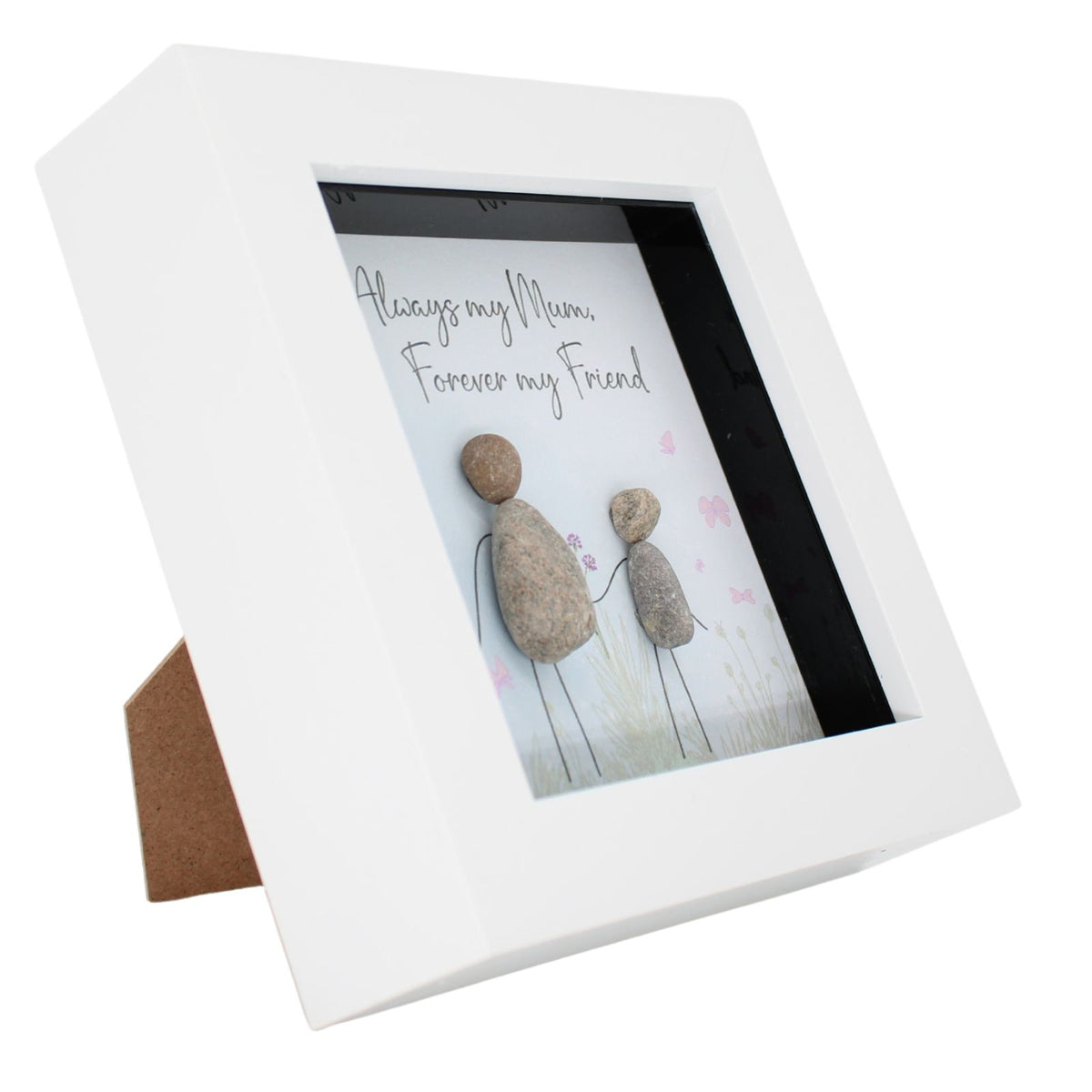 La De Da! Mum Forever My Friend Mini Pebble Art Pink Framed Print Gift Idea