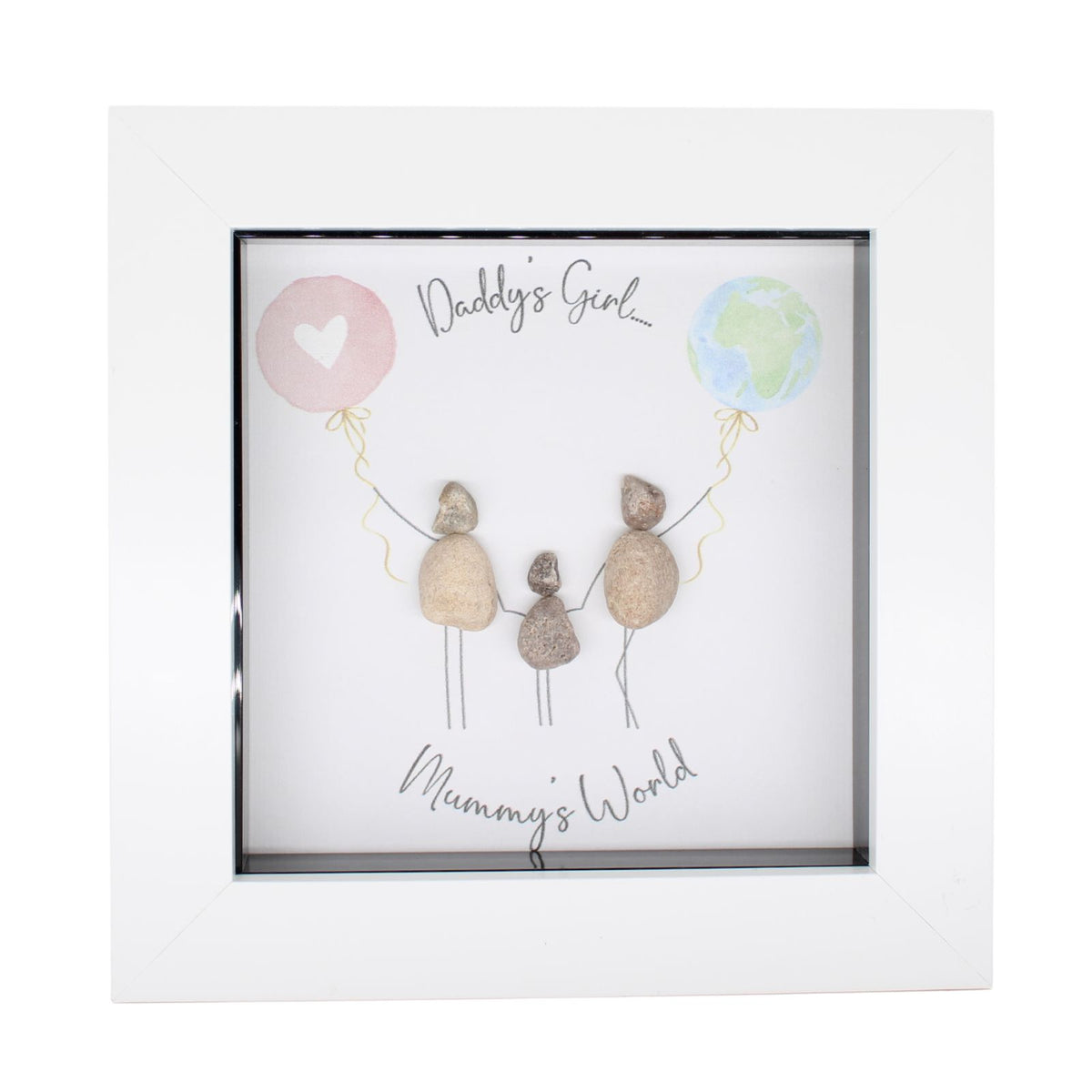 La De Da! Daddy's Girl Mummy's World Mini Pebble Art Framed Print Gift Idea