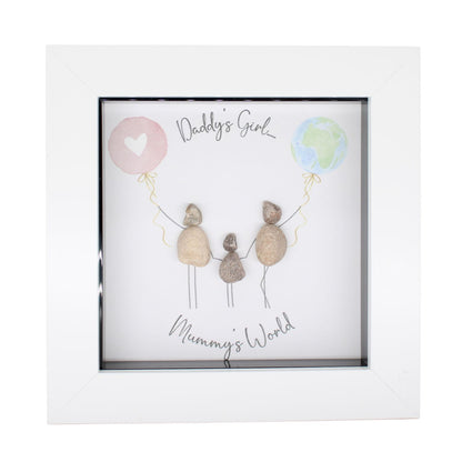 La De Da! Daddy's Girl Mummy's World Mini Pebble Art Framed Print Gift Idea
