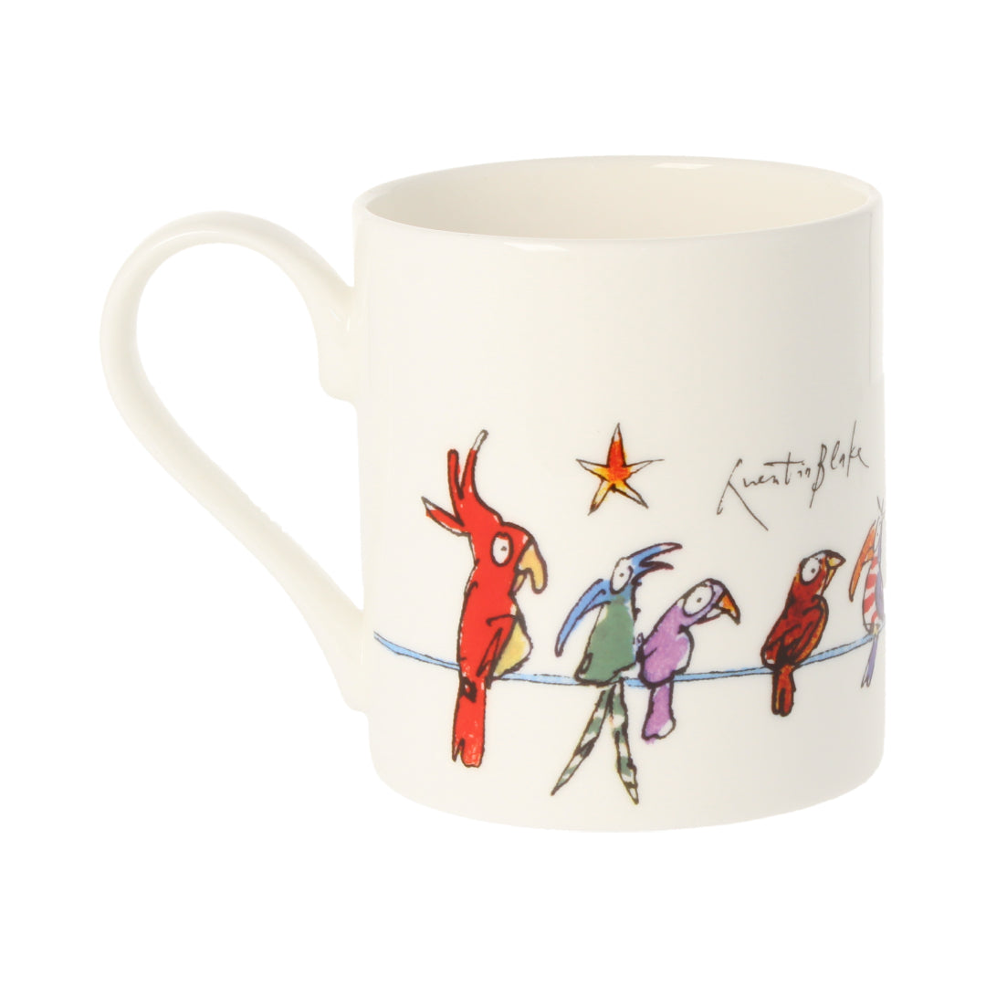 Quentin Blake Fabulous Friends Birds On A Wire Bone China Mug