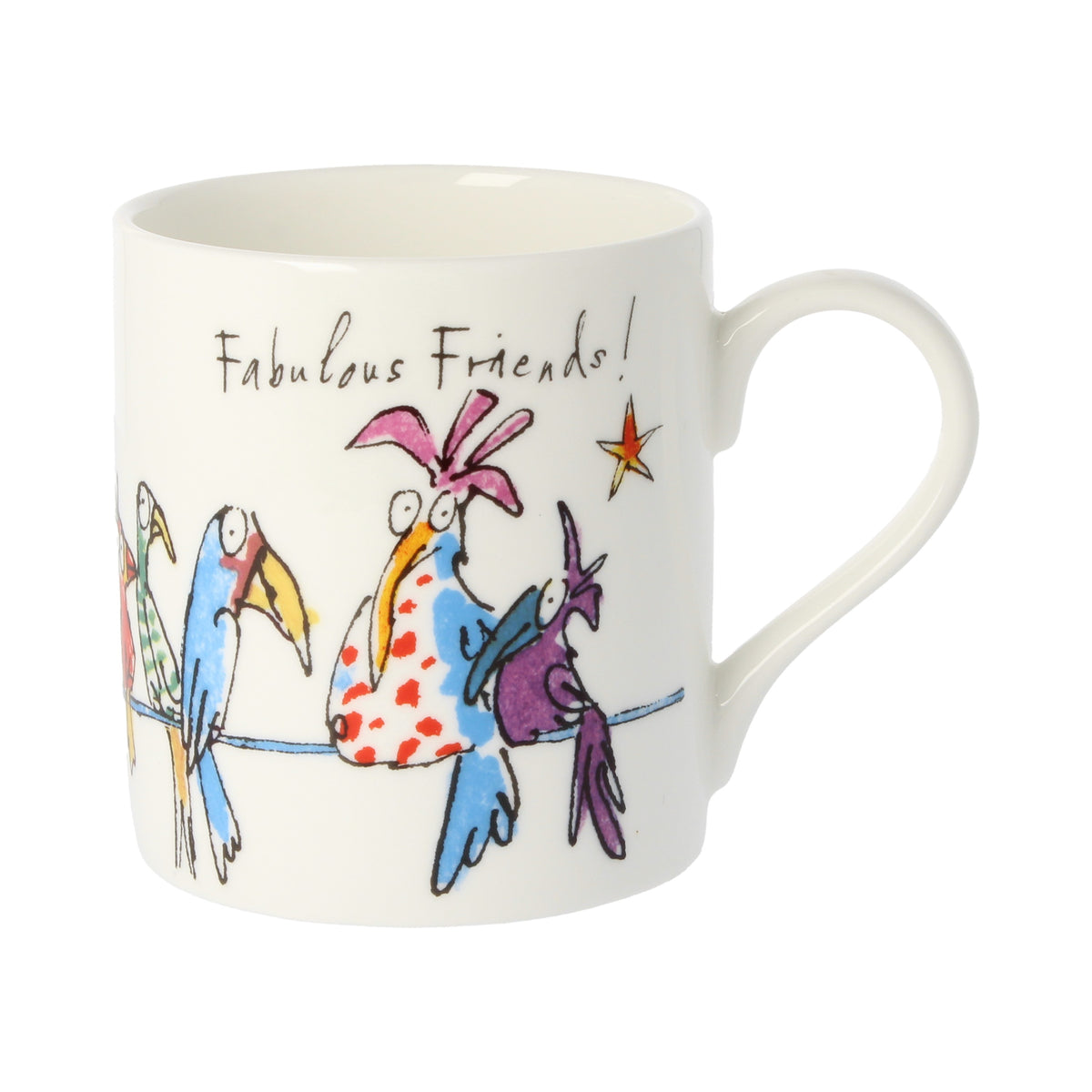 Quentin Blake Fabulous Friends Birds On A Wire Bone China Mug