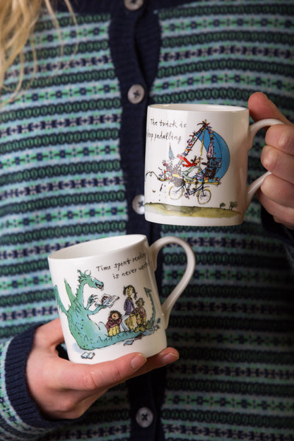 Quentin Blake The Trick Is To Keep Pedalling Bone China Mug