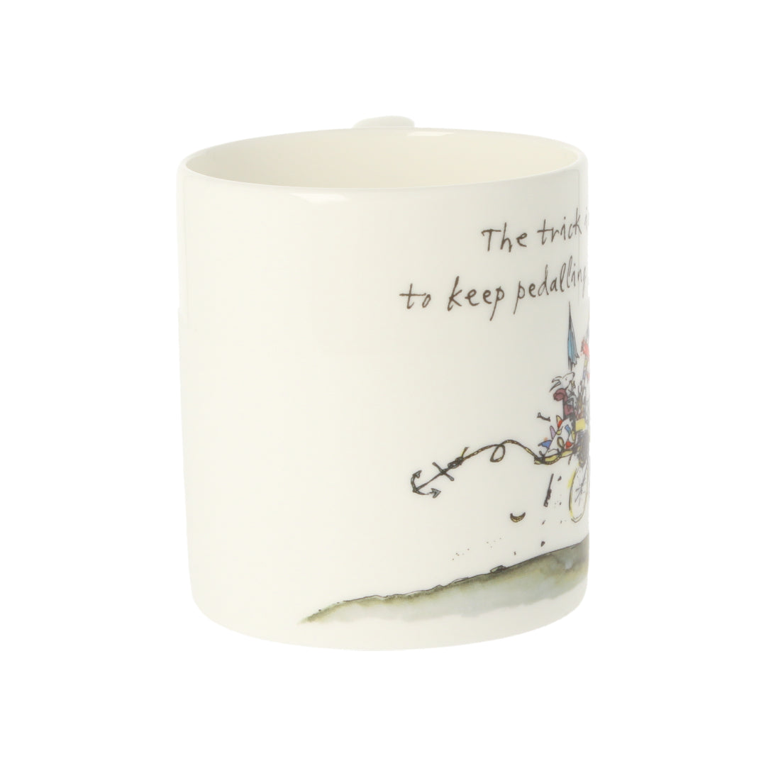 Quentin Blake The Trick Is To Keep Pedalling Bone China Mug