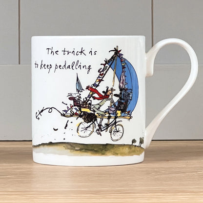 Quentin Blake The Trick Is To Keep Pedalling Bone China Mug