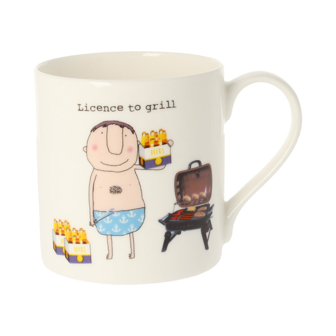 Rosie Made A Thing Licence To Grill, BBQ & Beer Bone China Mug
