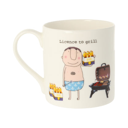 Rosie Made A Thing Licence To Grill, BBQ & Beer Bone China Mug