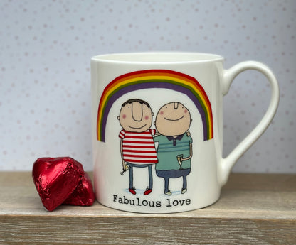 Rosie Made A Thing Fabulous Love Male Couple Mug Bone China Mug