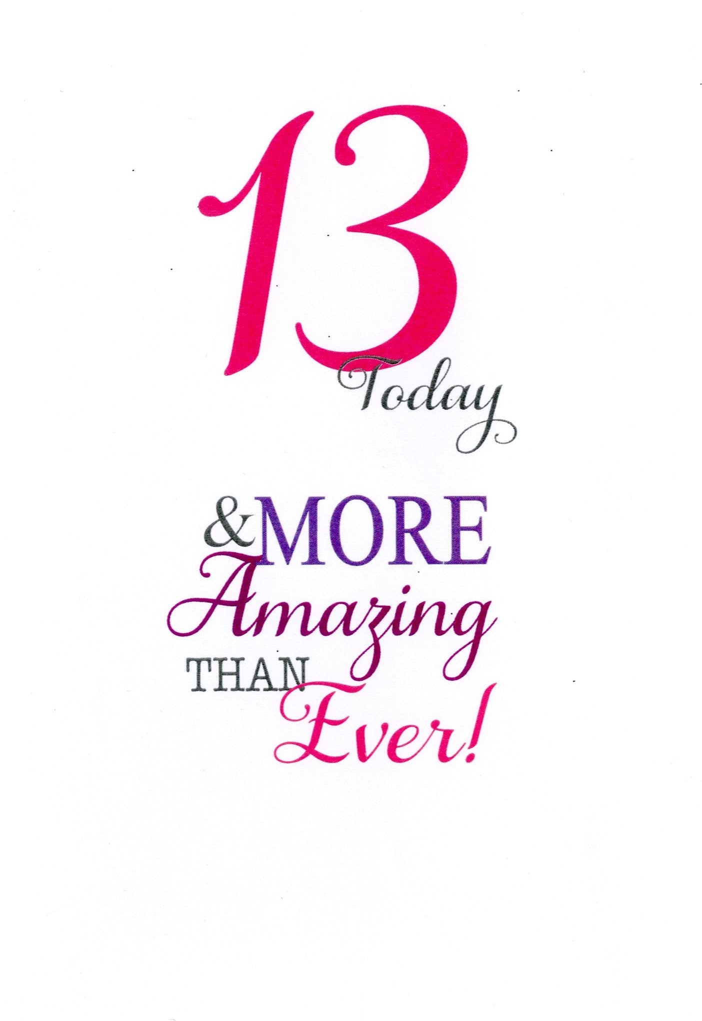 Girls 13th Birthday Greeting Card