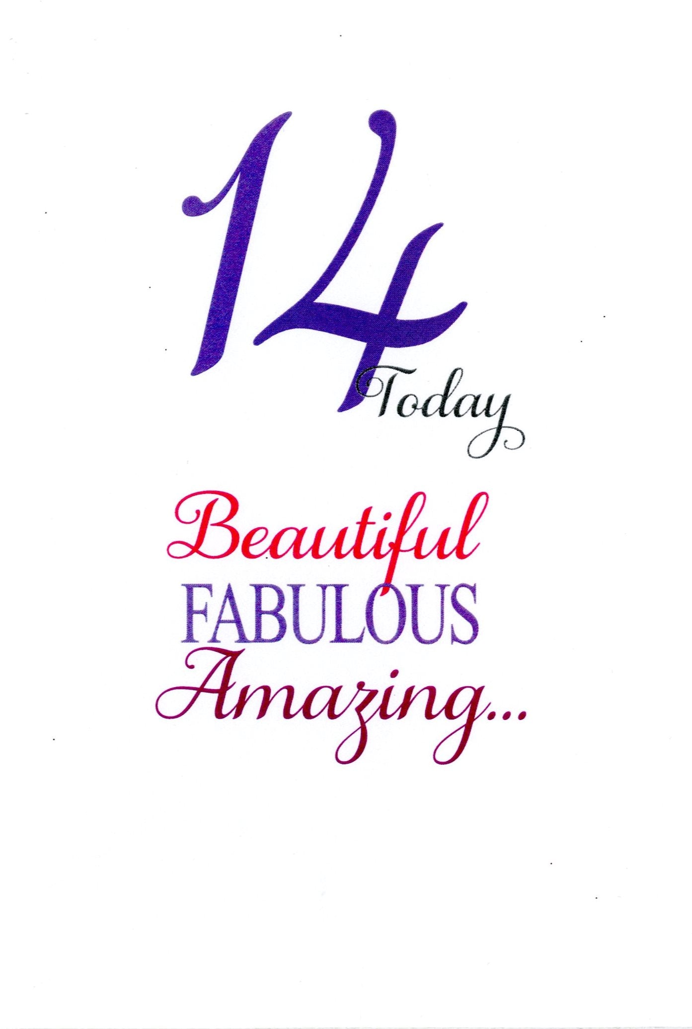 Girls 14th Birthday Greeting Card