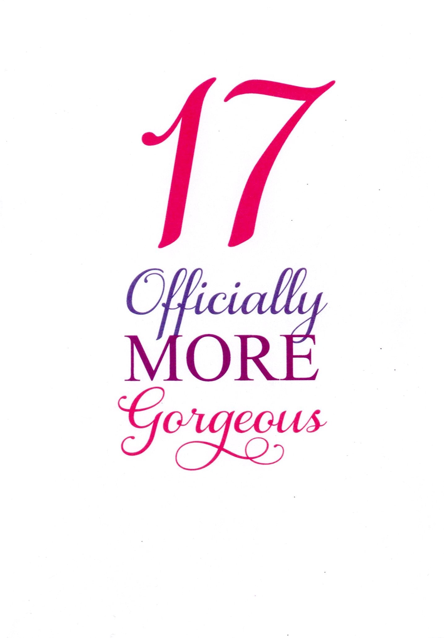 Girls 17th Birthday Greeting Card