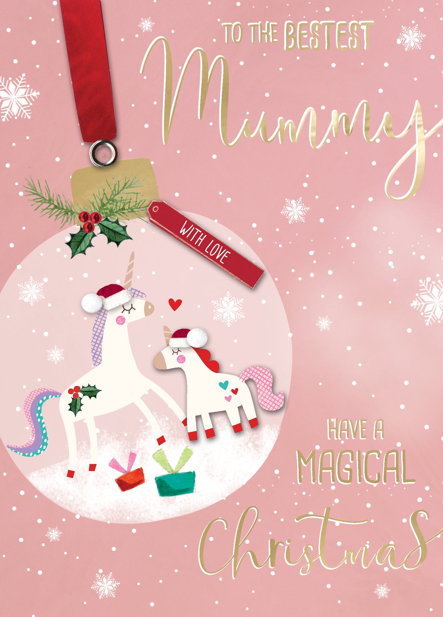The Best Mummy Magical Christmas Hand-Finished Christmas Card