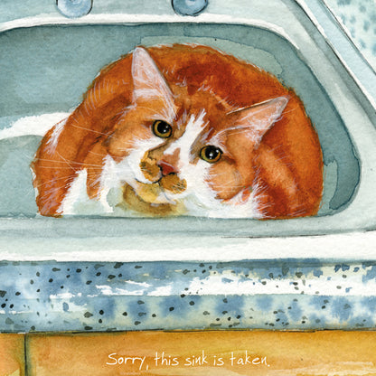 This Sink Is Taken Little Dog Laughed Greeting Card